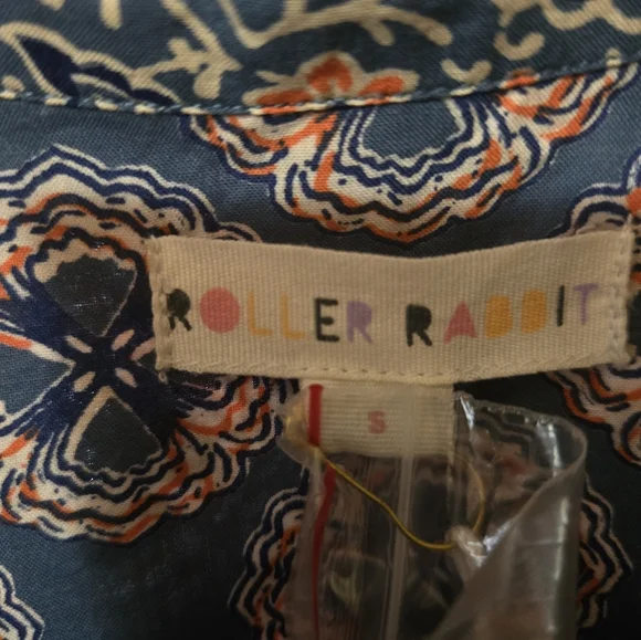 Roller Rabbit long sleeves blue and orange floral dress - Picture 6 of 10